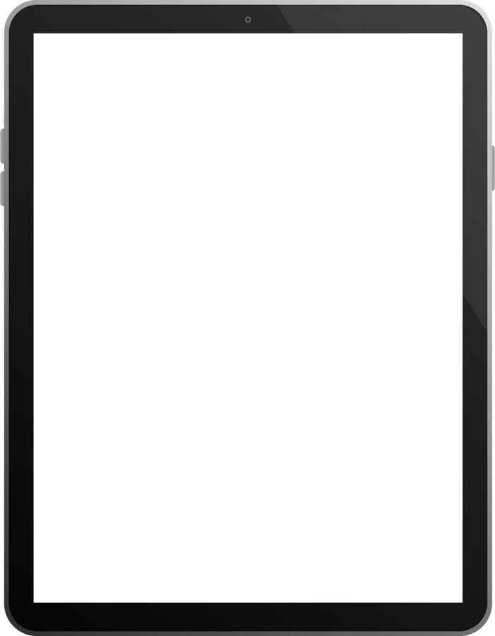 Modern button with black empty tablet on white background fo
